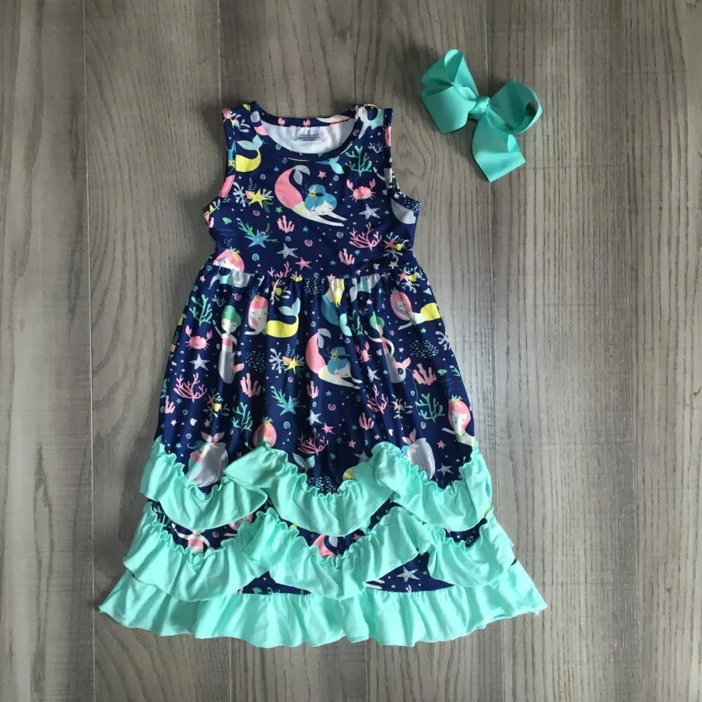 Baby Girls Boutique Dress Lot Mermaid Tutu Tie Dye